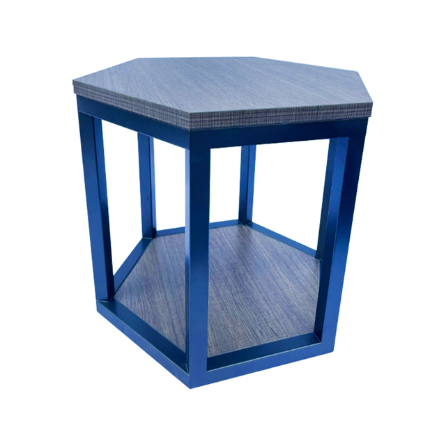 Metallic Charcoal Frame Scatter Table