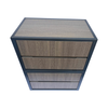 2 Drawer Storage Stackable Metallic Charcoal Frame Chest